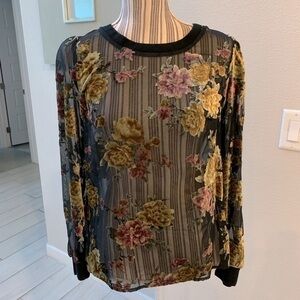 A New Day Sheer Long Sleeve Floral Top